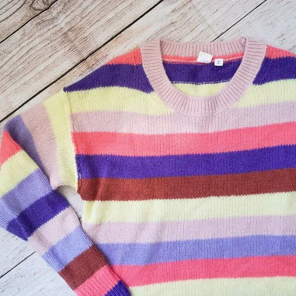 GAP multicolor crew neck knitted oversize sweater XS - Picture 2 of 5